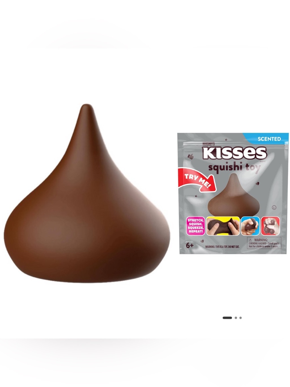 SQUISHY Kiss Brown Chocolate Kisses Squishi Squeeze Toy